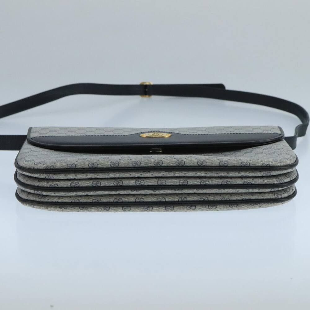GUCCI Micro GG Supreme Shoulder Bag Pvc Navy Gold - Picture 9 of 13